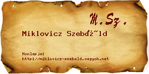 Miklovicz Szebáld névjegykártya